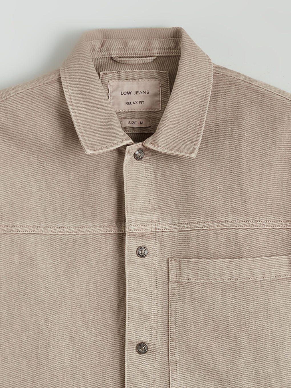 دينيم قميص بني رجل-5