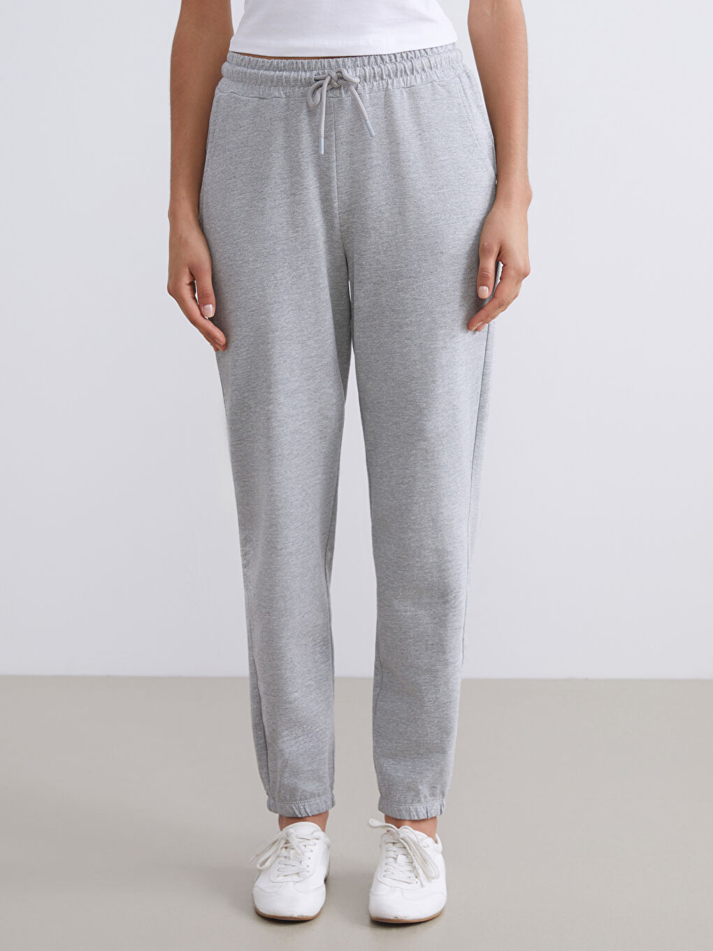 Әйелдер сұр Джоггер спорт шалбары-1