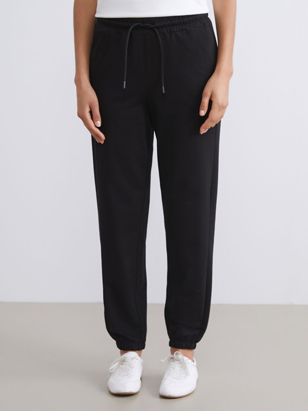 Әйелдер қара Джоггер спорт шалбары-1