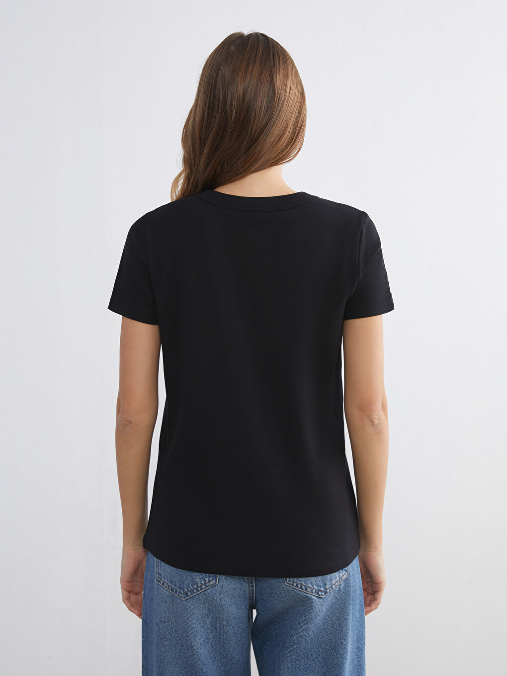 Әйелдер қара Футболка-3