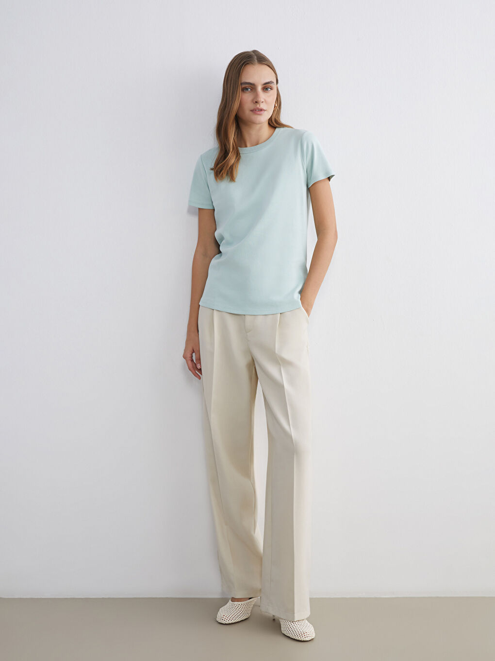 Әйелдер көгілдір Футболка-1