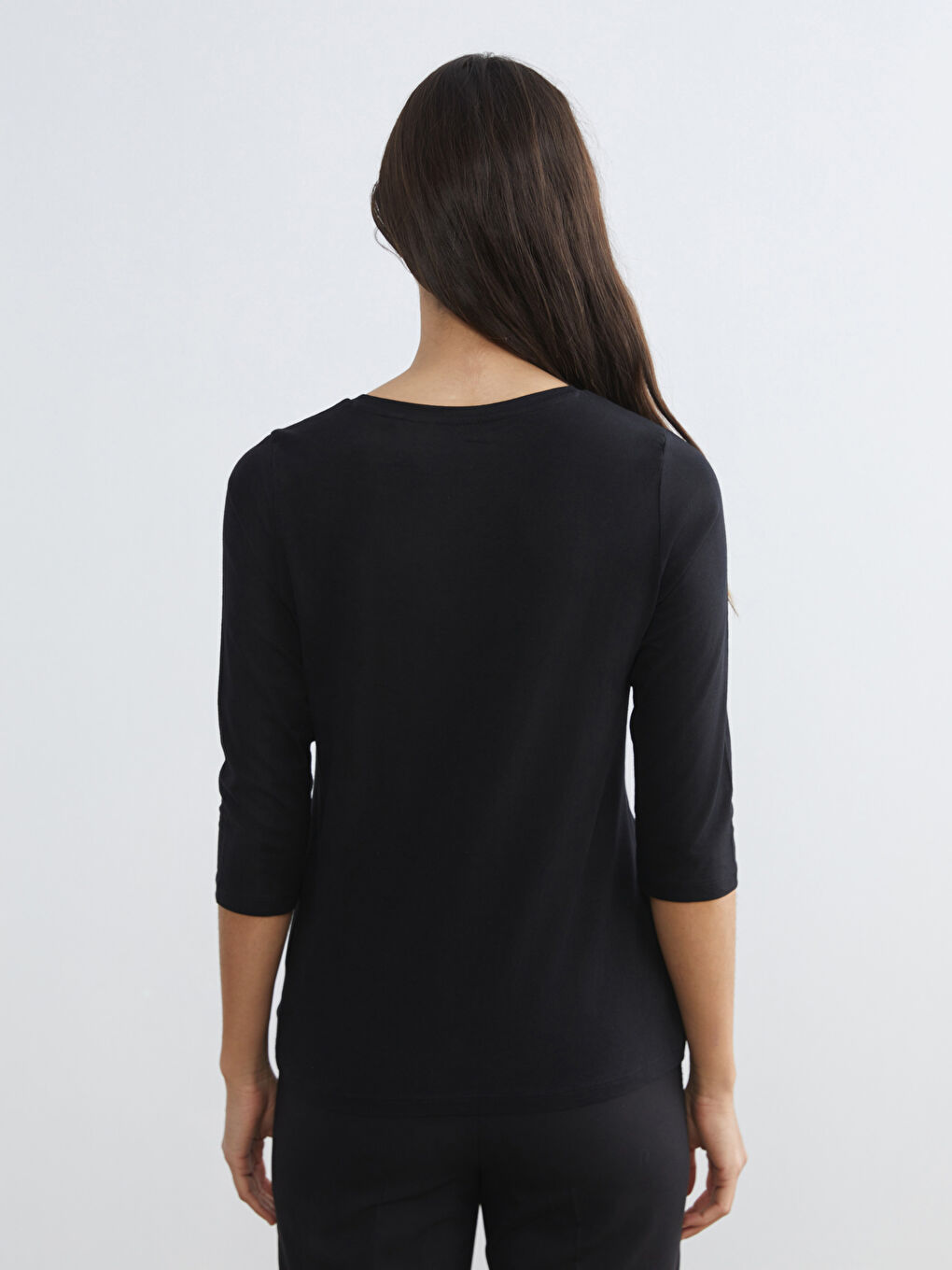 Женщины Черный Футболка-3