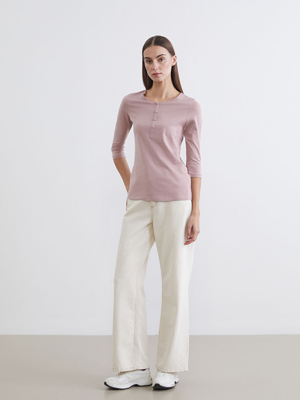 Женщины Розовый Футболка-1