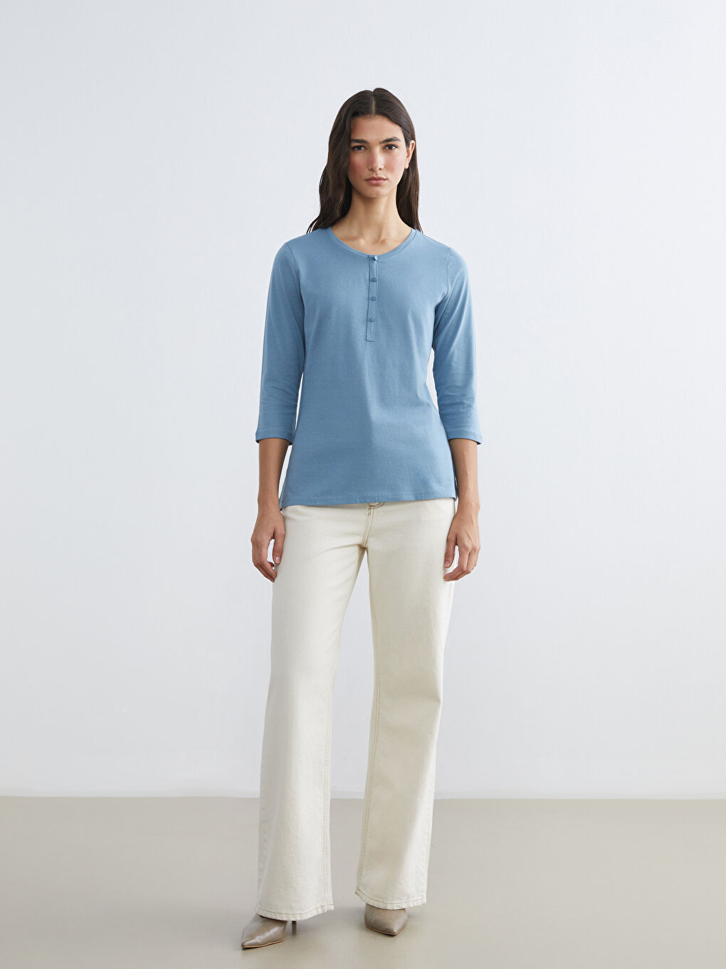 Женщины Индиго Футболка-1