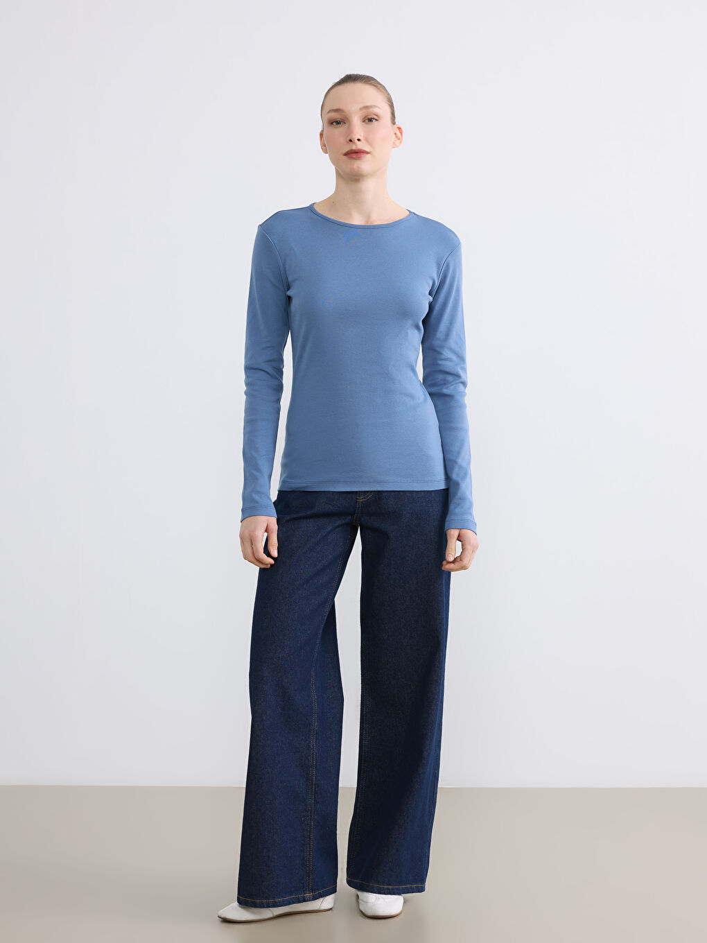 Mavi Bisiklet Yaka Kadın Body-1