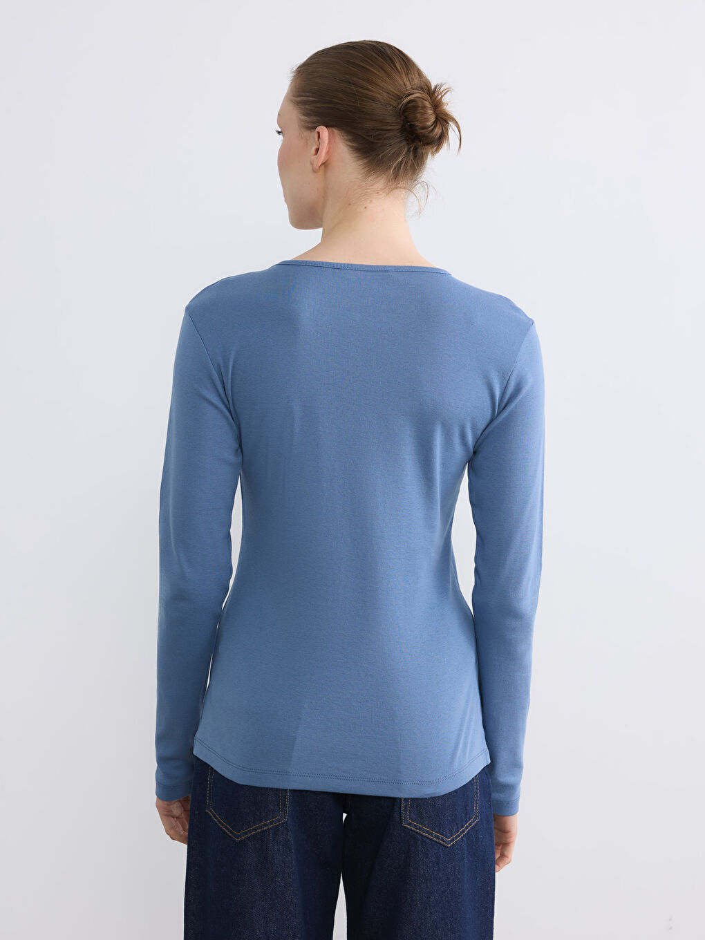 Mavi Bisiklet Yaka Kadın Body-3