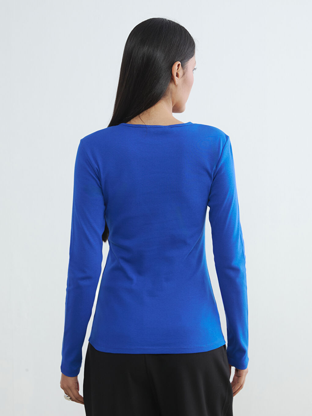 Mavi Bisiklet Yaka Kadın Body-4