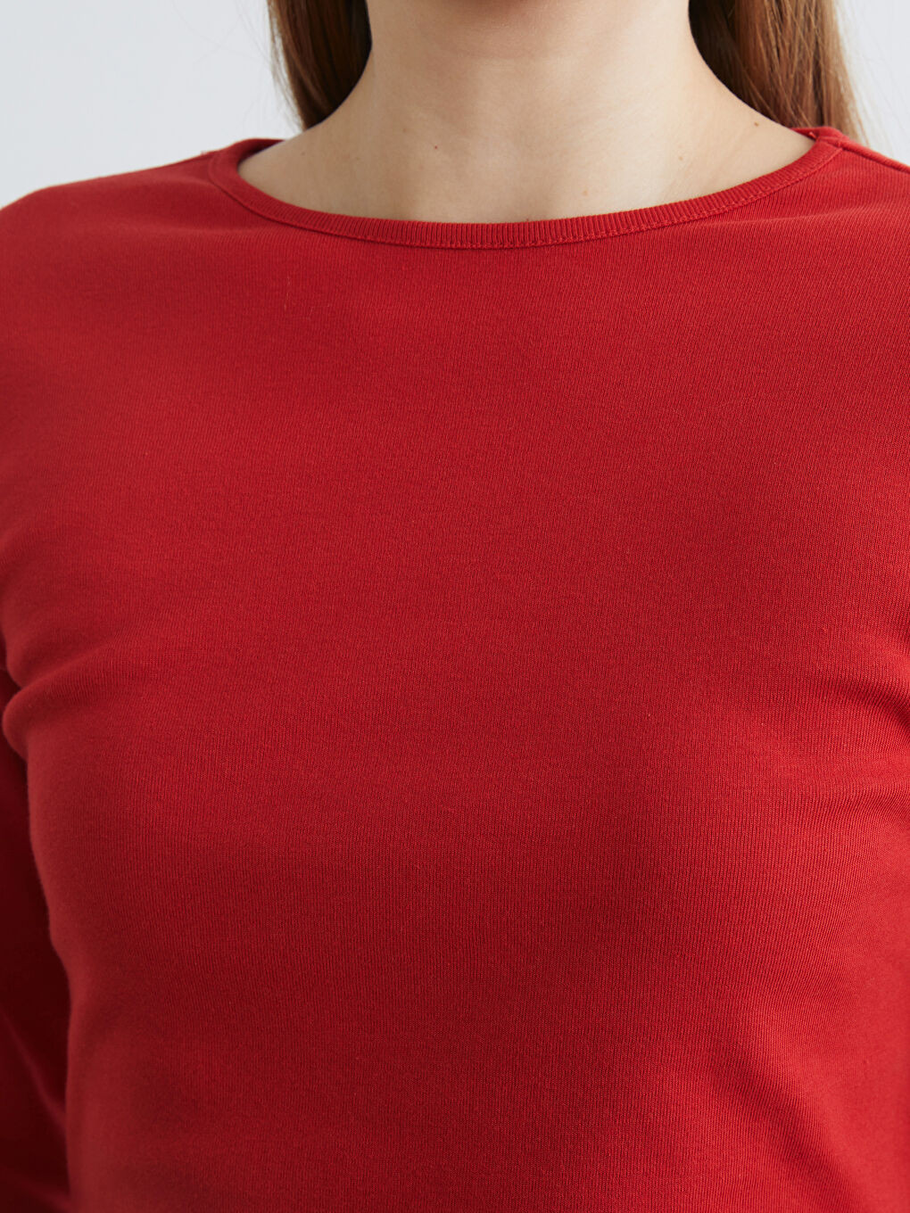 Kırmızı Bisiklet Yaka Kadın Body	-2