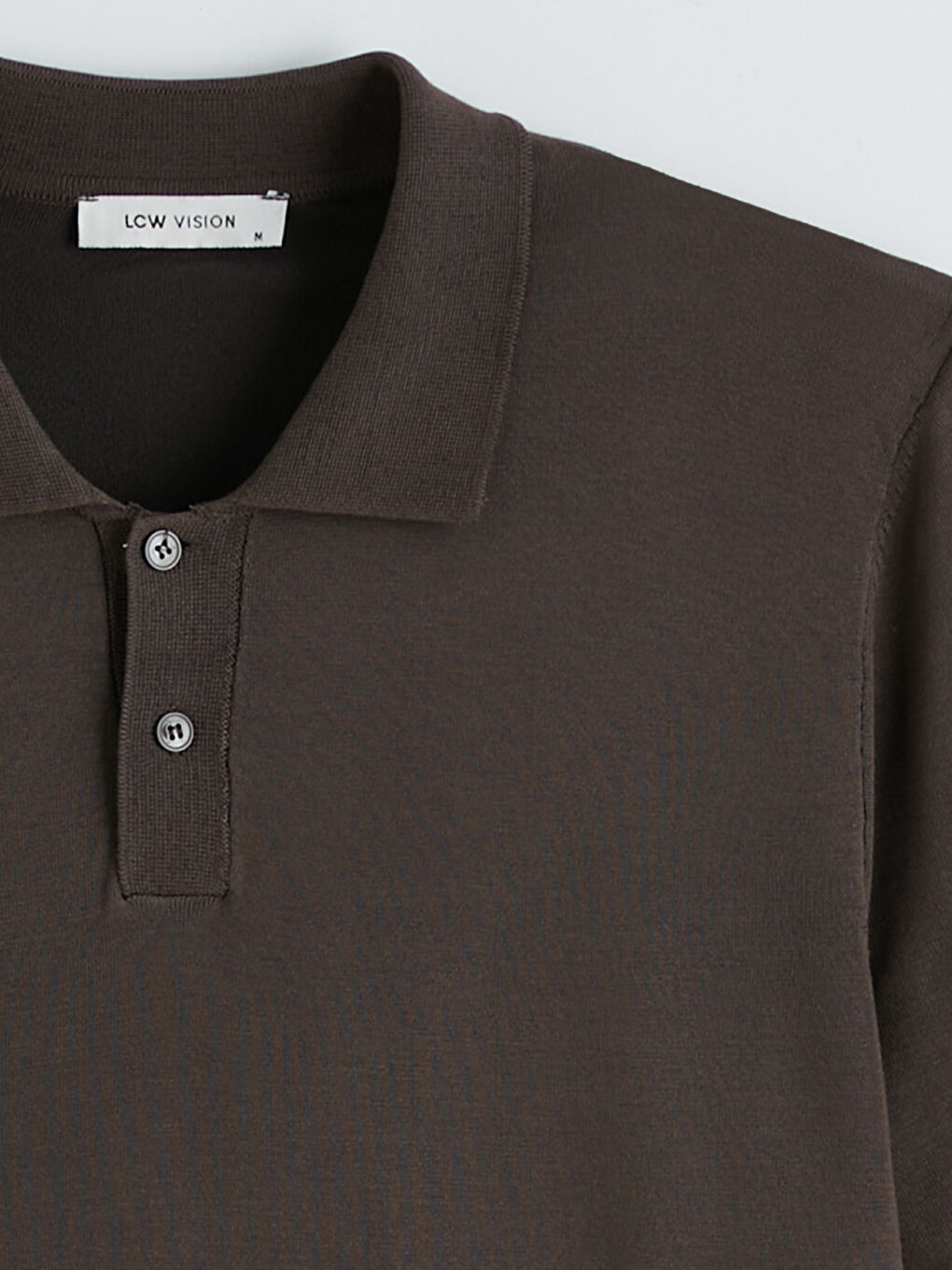 Kahverengi Polo Yaka Erkek Triko Kazak-5