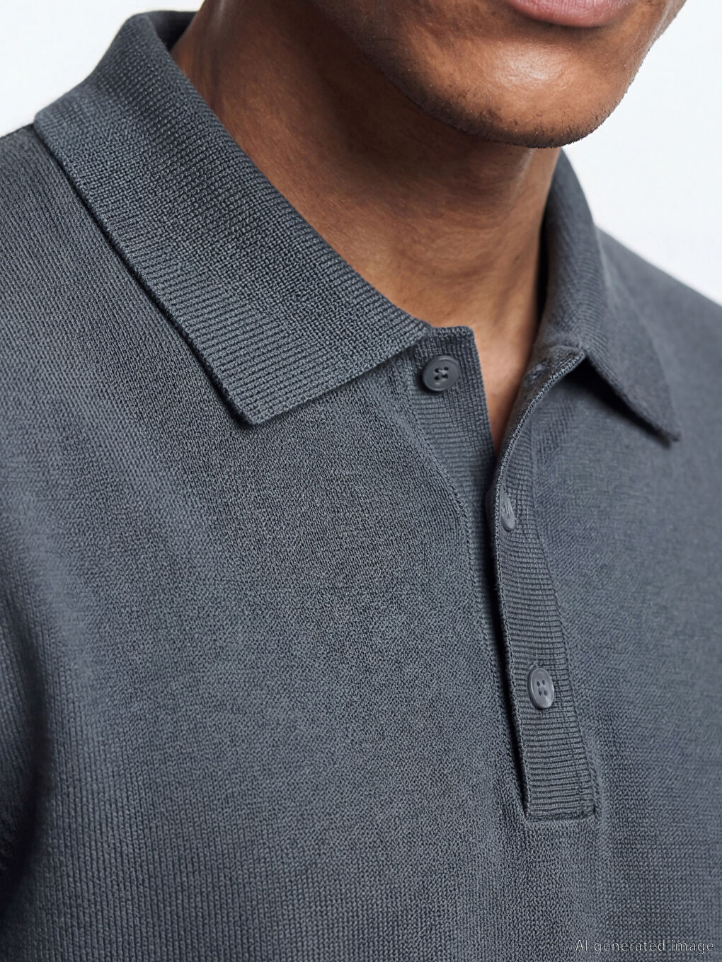 Mavi Polo Yaka Erkek Triko Tişört-2