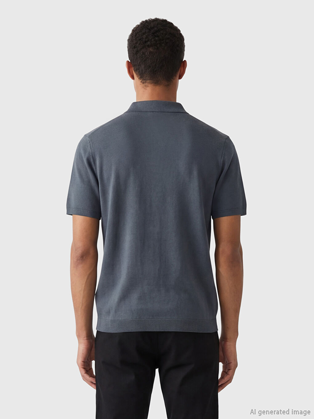 Mavi Polo Yaka Erkek Triko Tişört-3