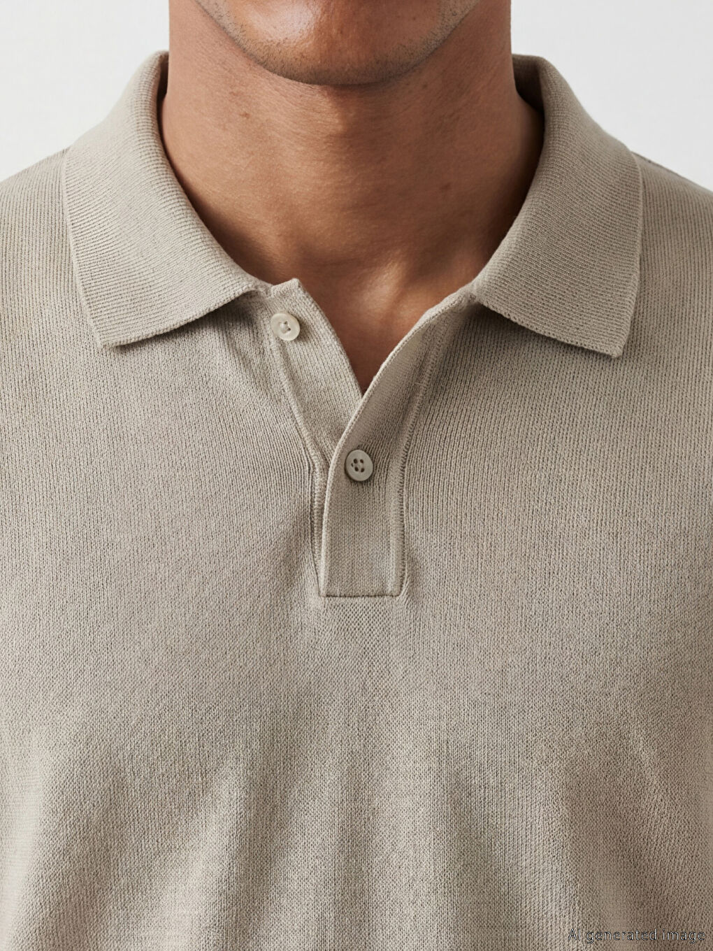 Kahverengi Polo Yaka Erkek Triko Kazak-2