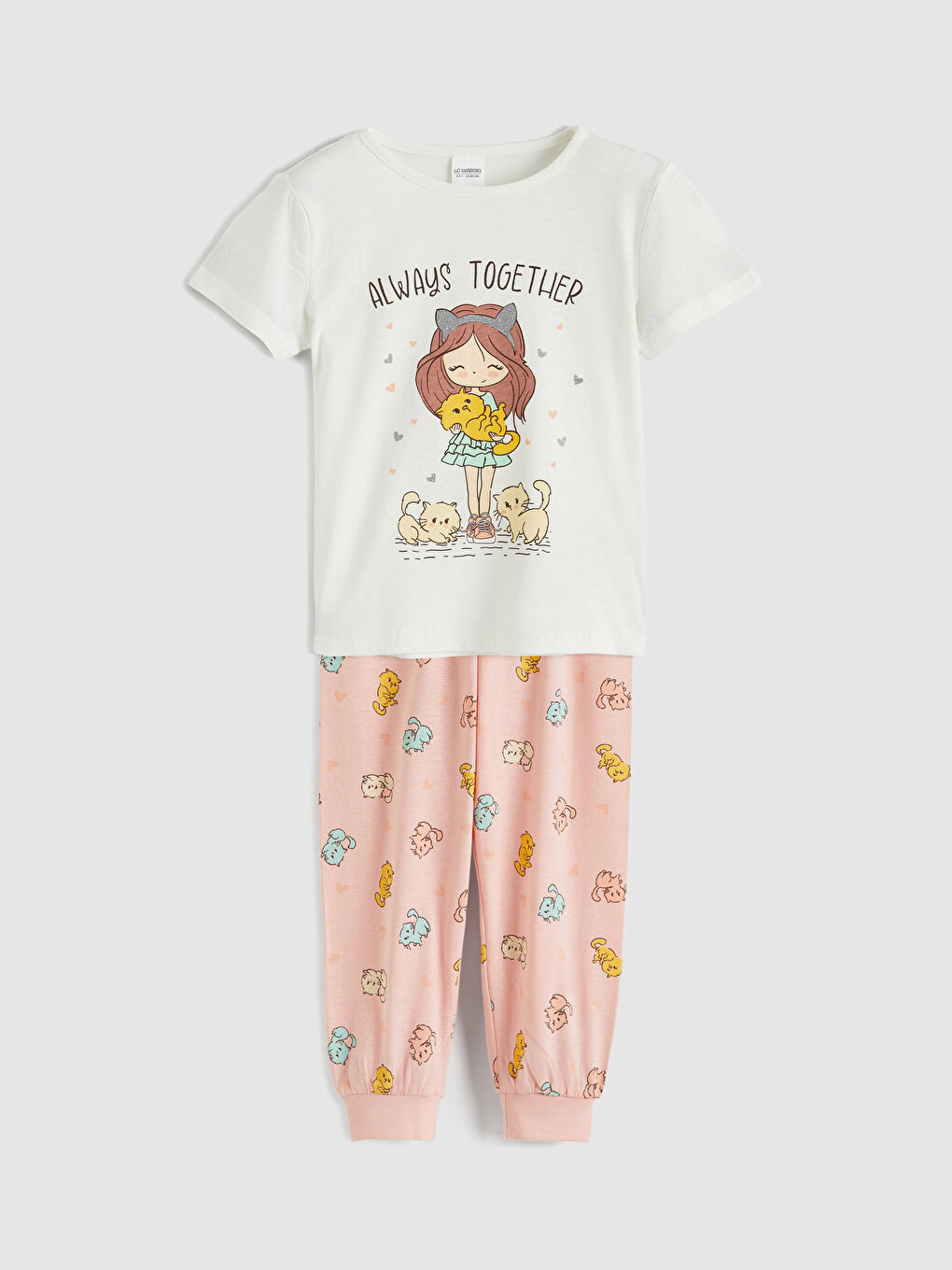 Девочки экрю Пижамный комплект
