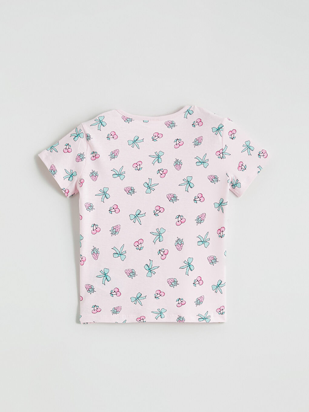 Pembe Bisiklet Yaka Kız Çocuk Pijama Takımı-2