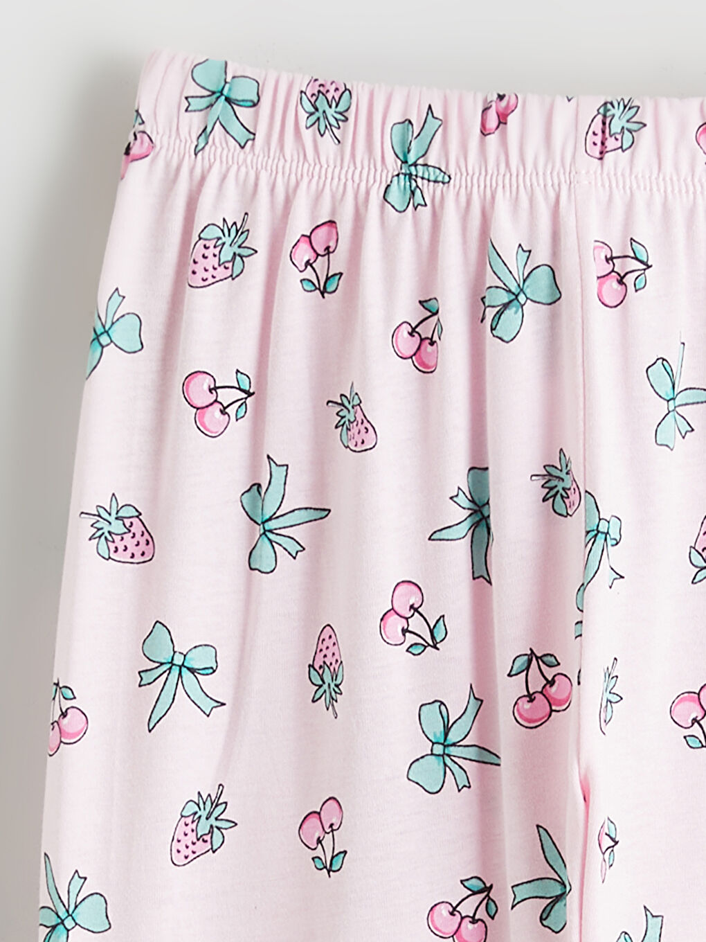 Pembe Bisiklet Yaka Kız Çocuk Pijama Takımı-4