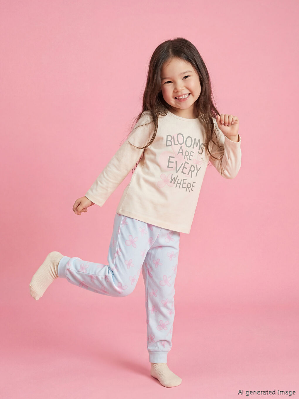 Mädchen BEIGE Pyjama-Set