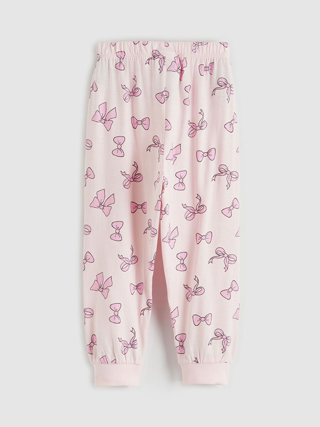 Girls' Pajama Set with Ribbon Print-4