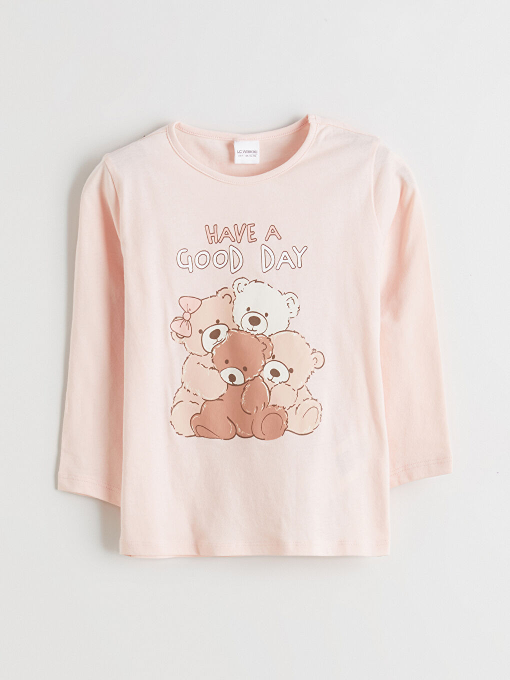 Pembe Baskılı Kız Çocuk Pijama Takımı-1