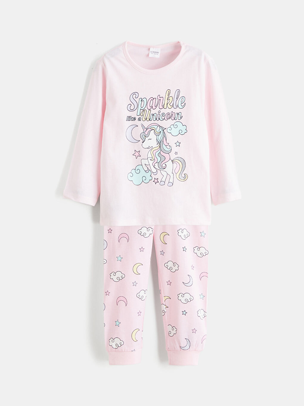 Pembe Bisiklet Yaka Baskılı Kız Çocuk Pijama Takım