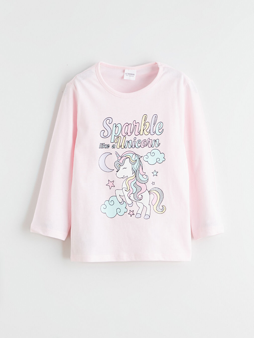 Pembe Bisiklet Yaka Baskılı Kız Çocuk Pijama Takım-1