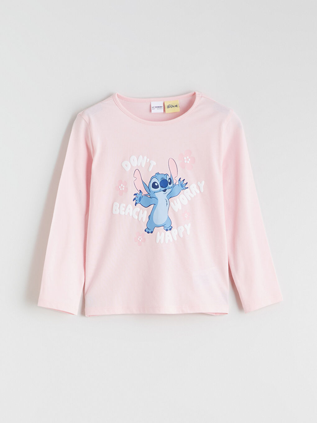 Stitch Baskılı Kız Çocuk Penye Pijama Takımı-1