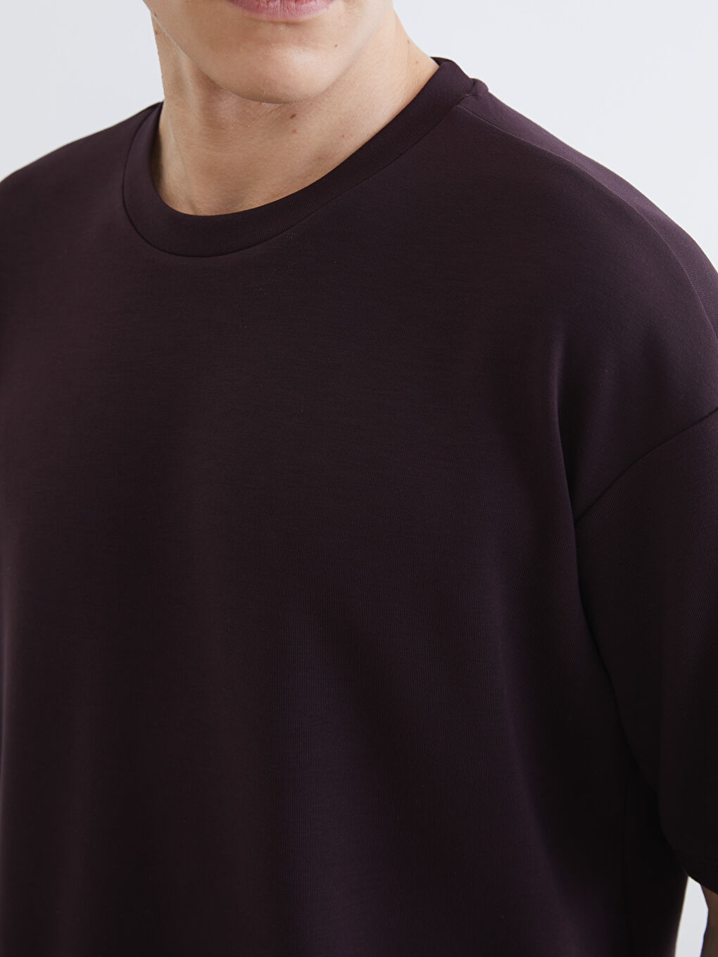 Mürdüm Bisiklet Yaka Erkek Tişört-2