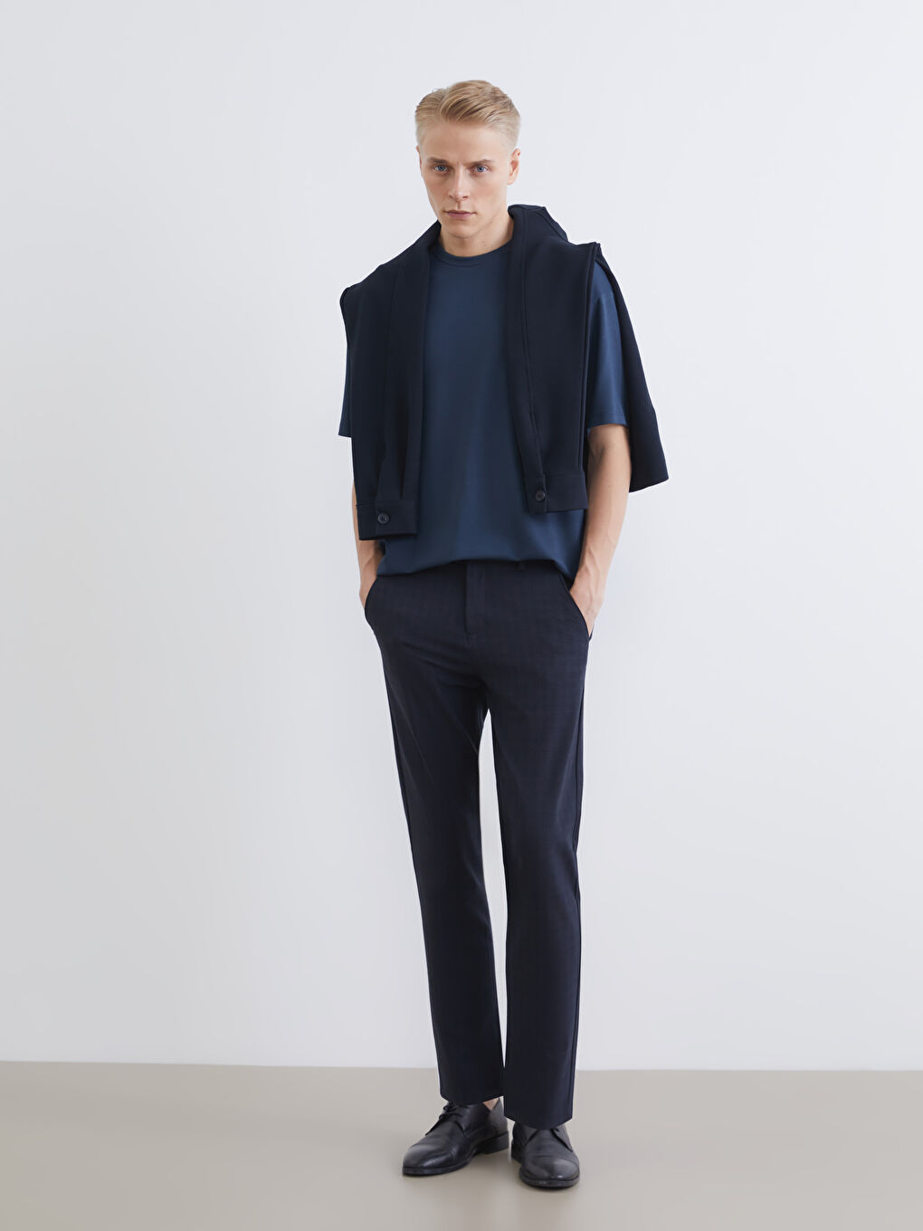 Yeşil Bisiklet Yaka Erkek Tişört-1