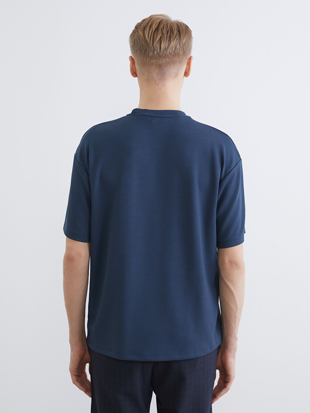 Yeşil Bisiklet Yaka Erkek Tişört-3