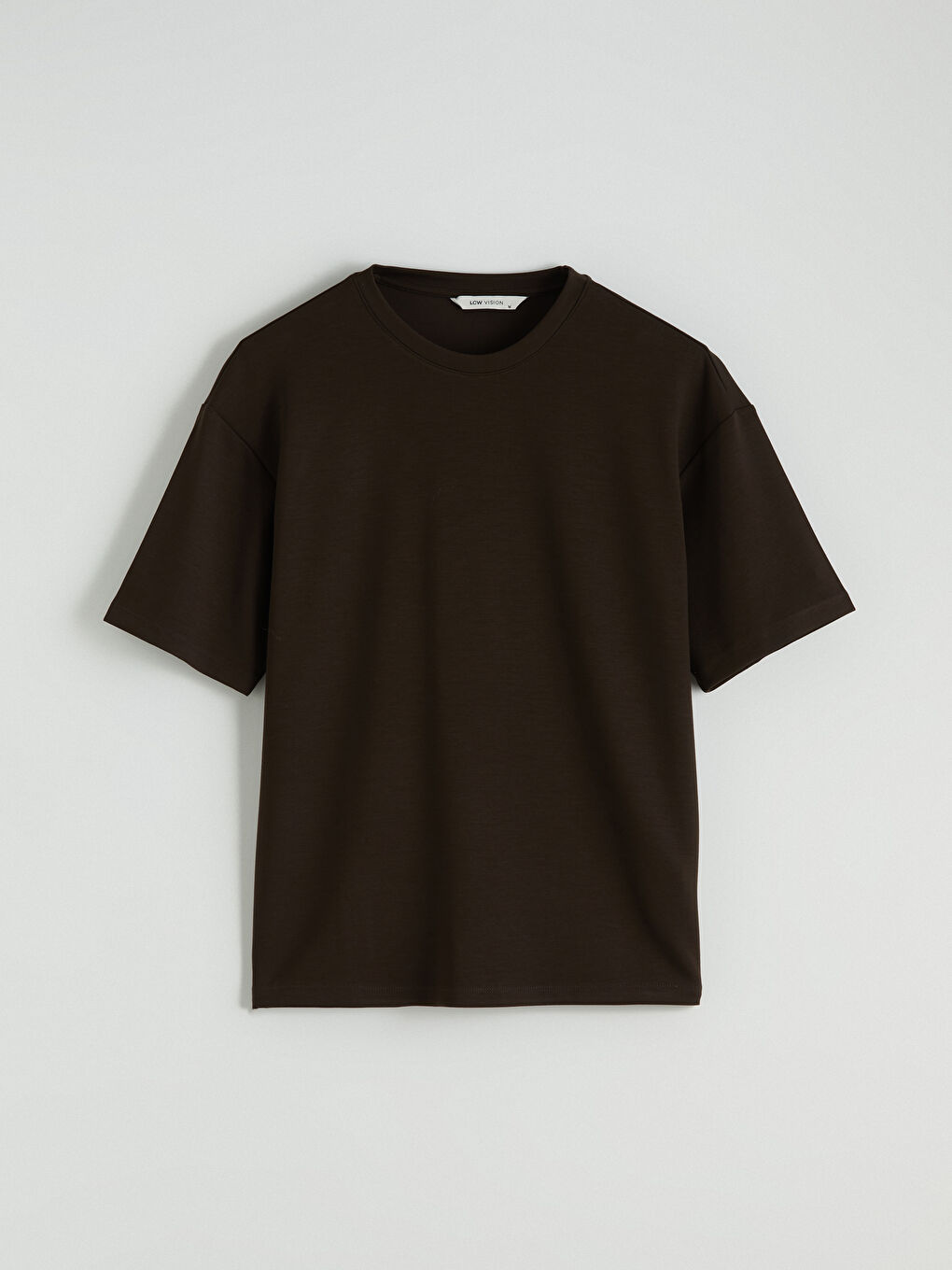 Kahverengi Bisiklet Yaka Erkek Tişört-4