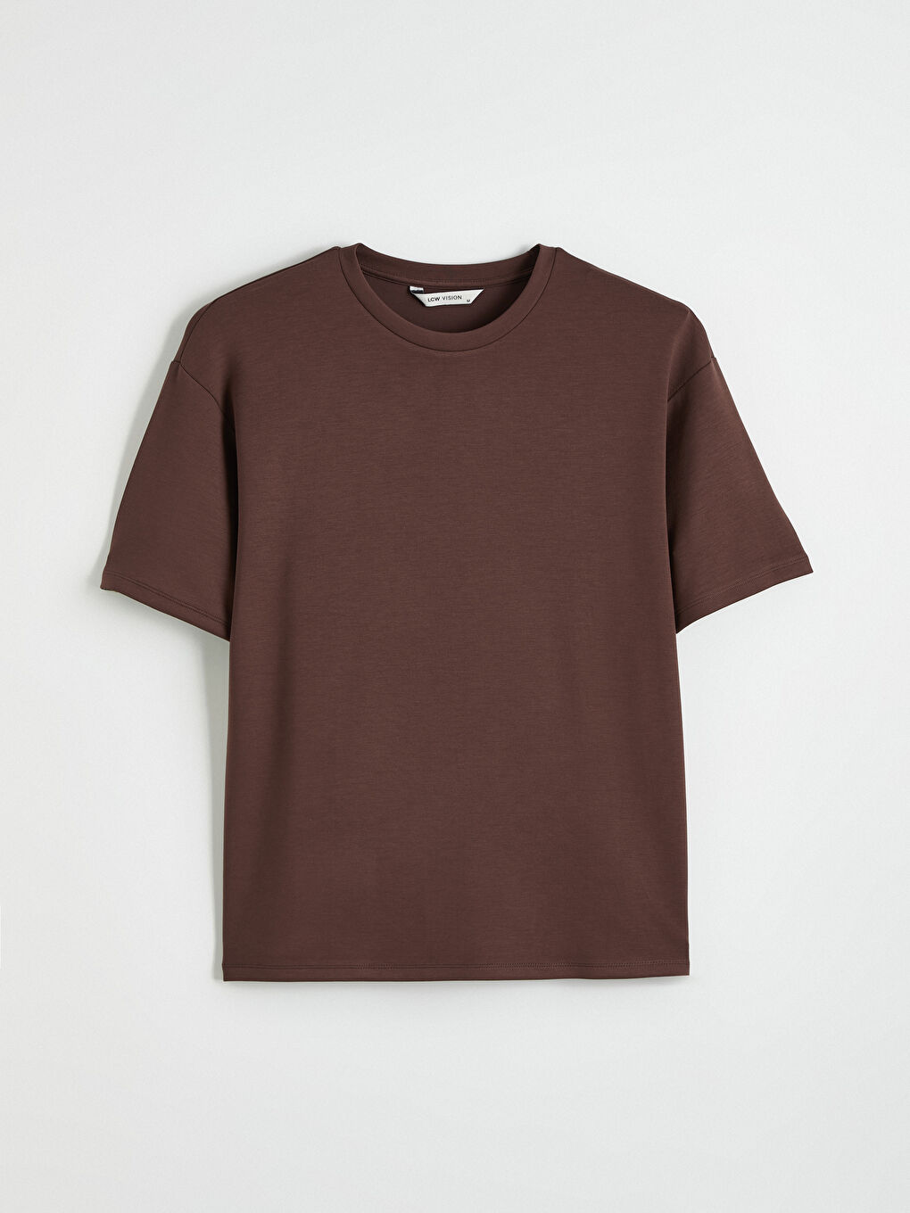 Kahverengi Bisiklet Yaka Erkek Tişört-4