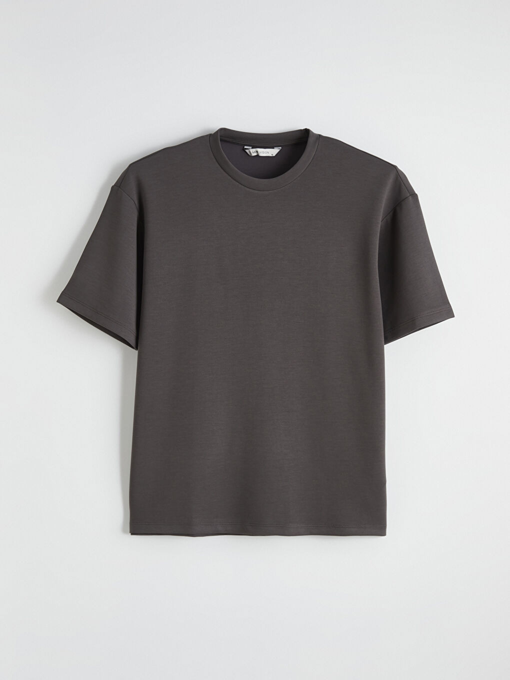 Antrasit Bisiklet Yaka Erkek Tişört-4