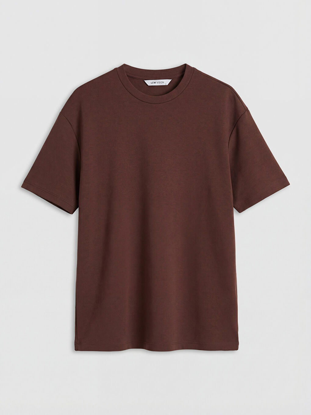 Kahverengi Bisiklet Yaka Soft Touch Erkek Tişört