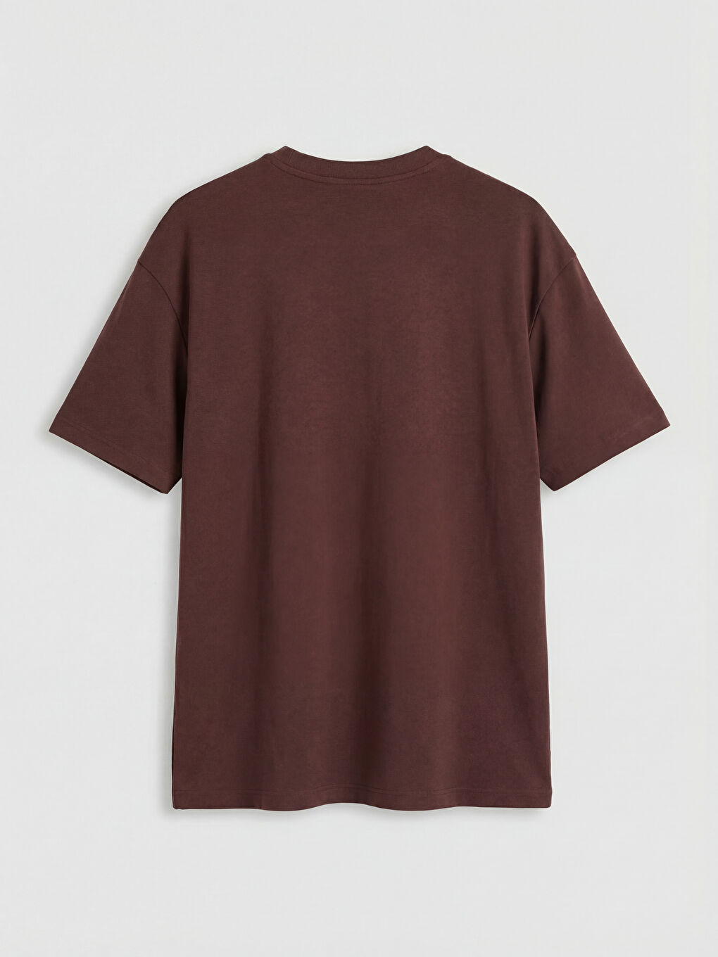 Kahverengi Bisiklet Yaka Soft Touch Erkek Tişört-1