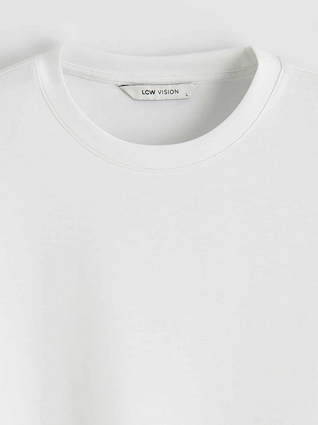 Ekru Bisiklet Yaka Erkek Tişört-5