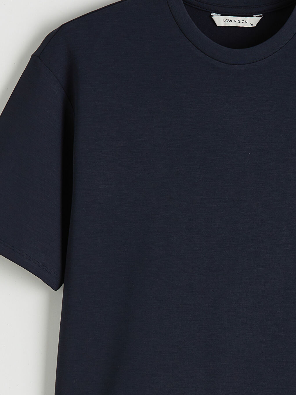 Lacivert Bisiklet Yaka Erkek Tişört-2