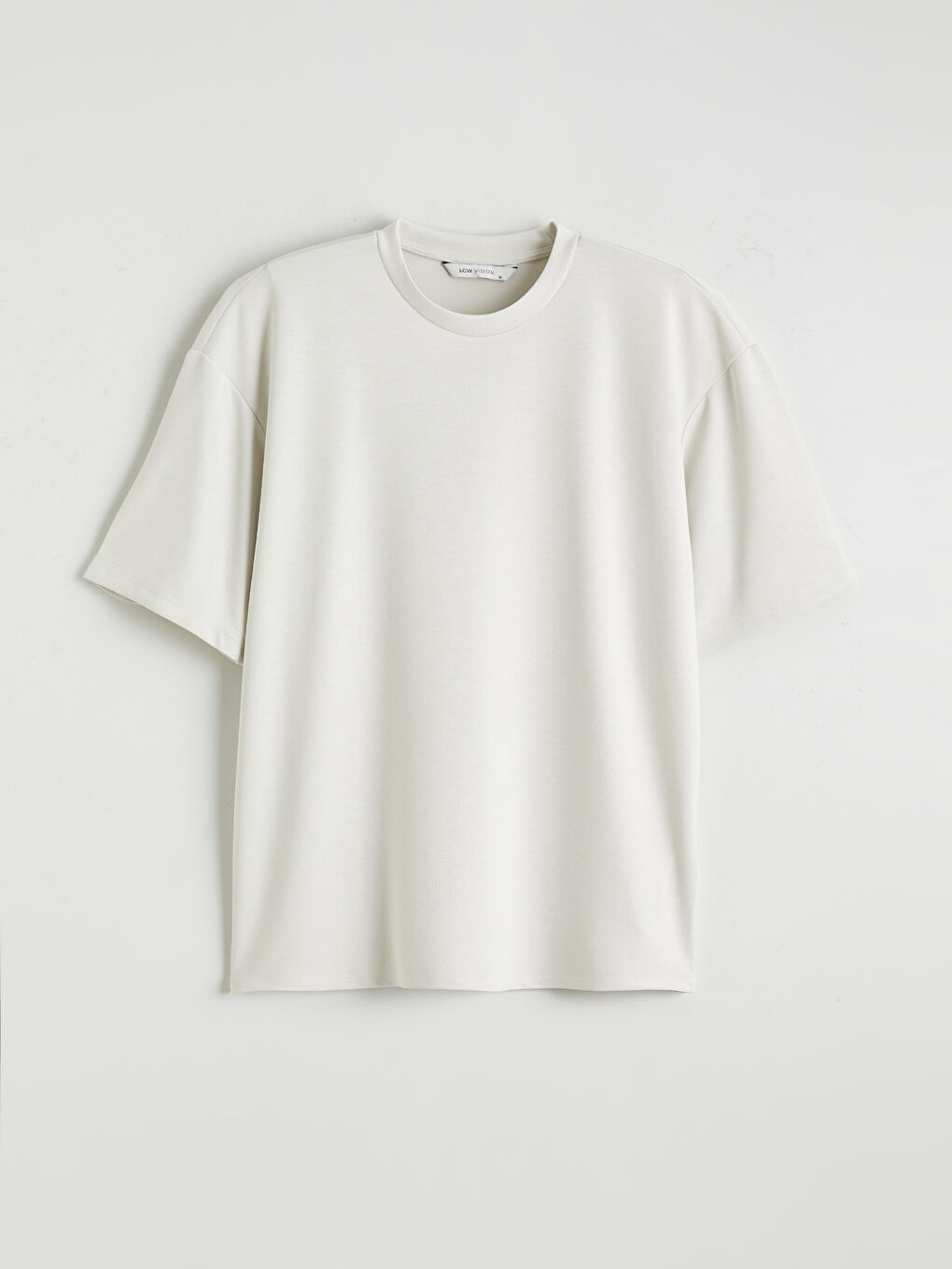 Bej Bisiklet Yaka Erkek Tişört-4