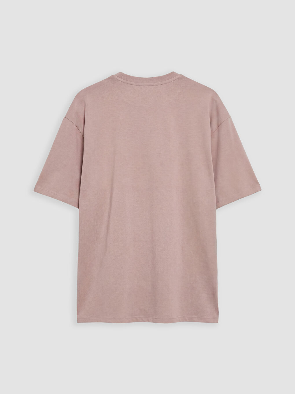 Pembe Bisiklet Yaka Erkek Tişört-1