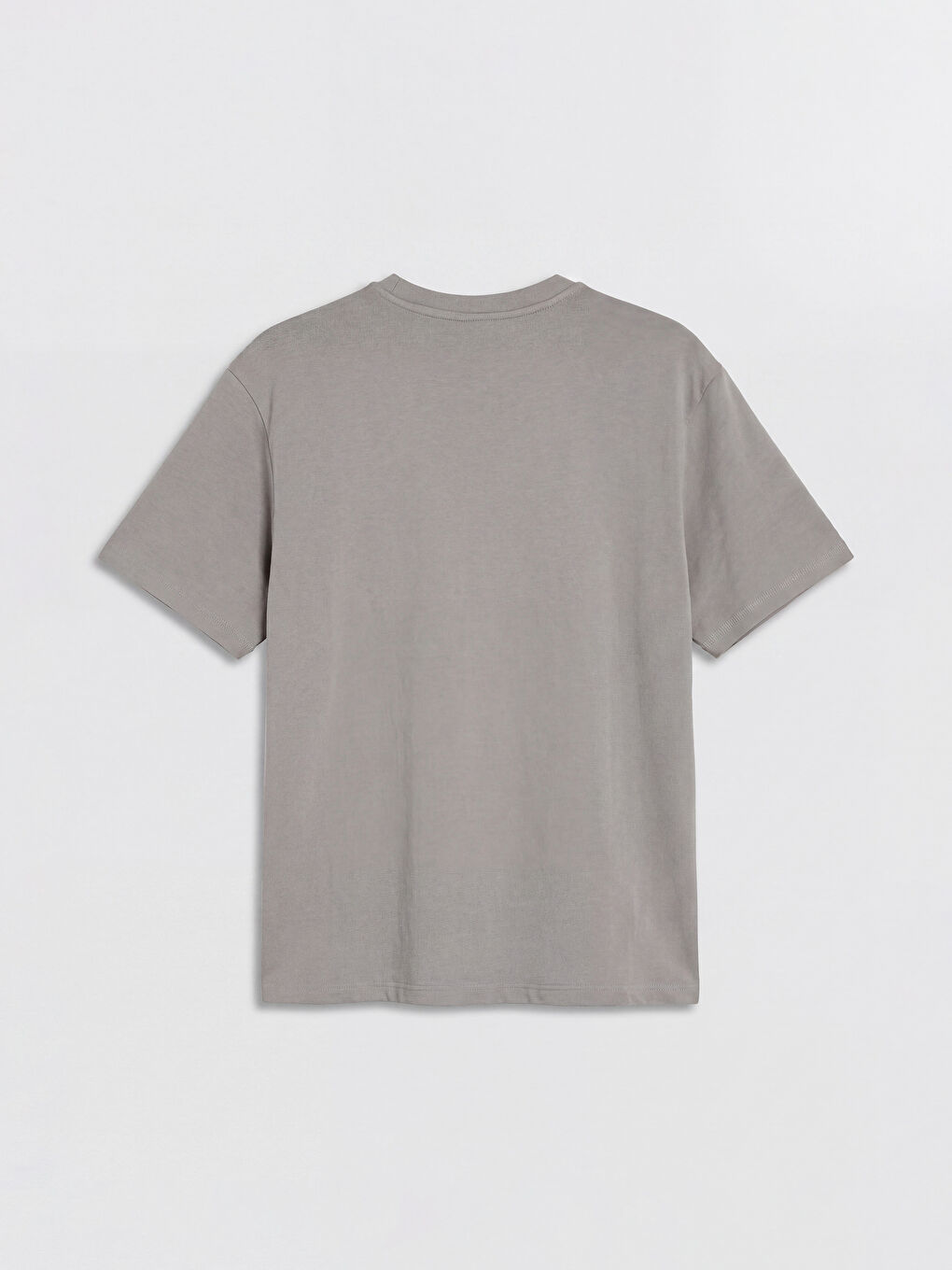 Gri Loose Fit Basic Soft Touch Tişört-1