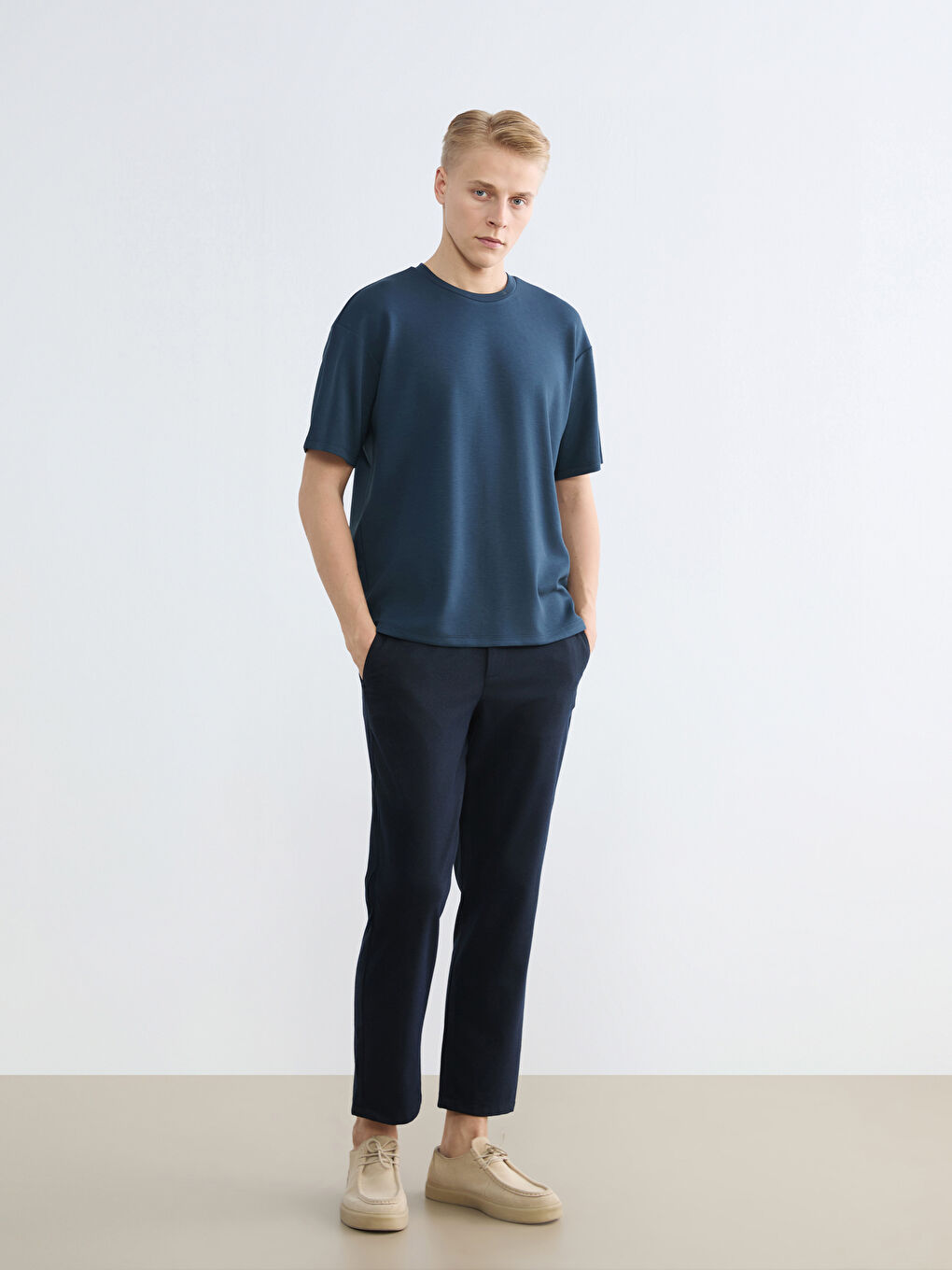 İndigo Loose Fit Basic Soft Touch Tişört-1