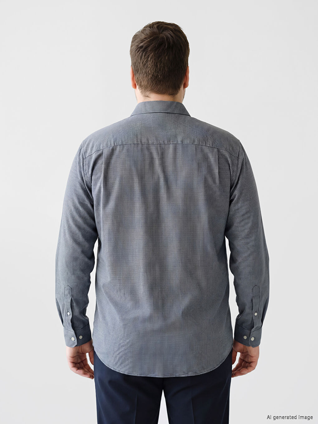 Рубашка из габардина стандартного кроя в клетку-7