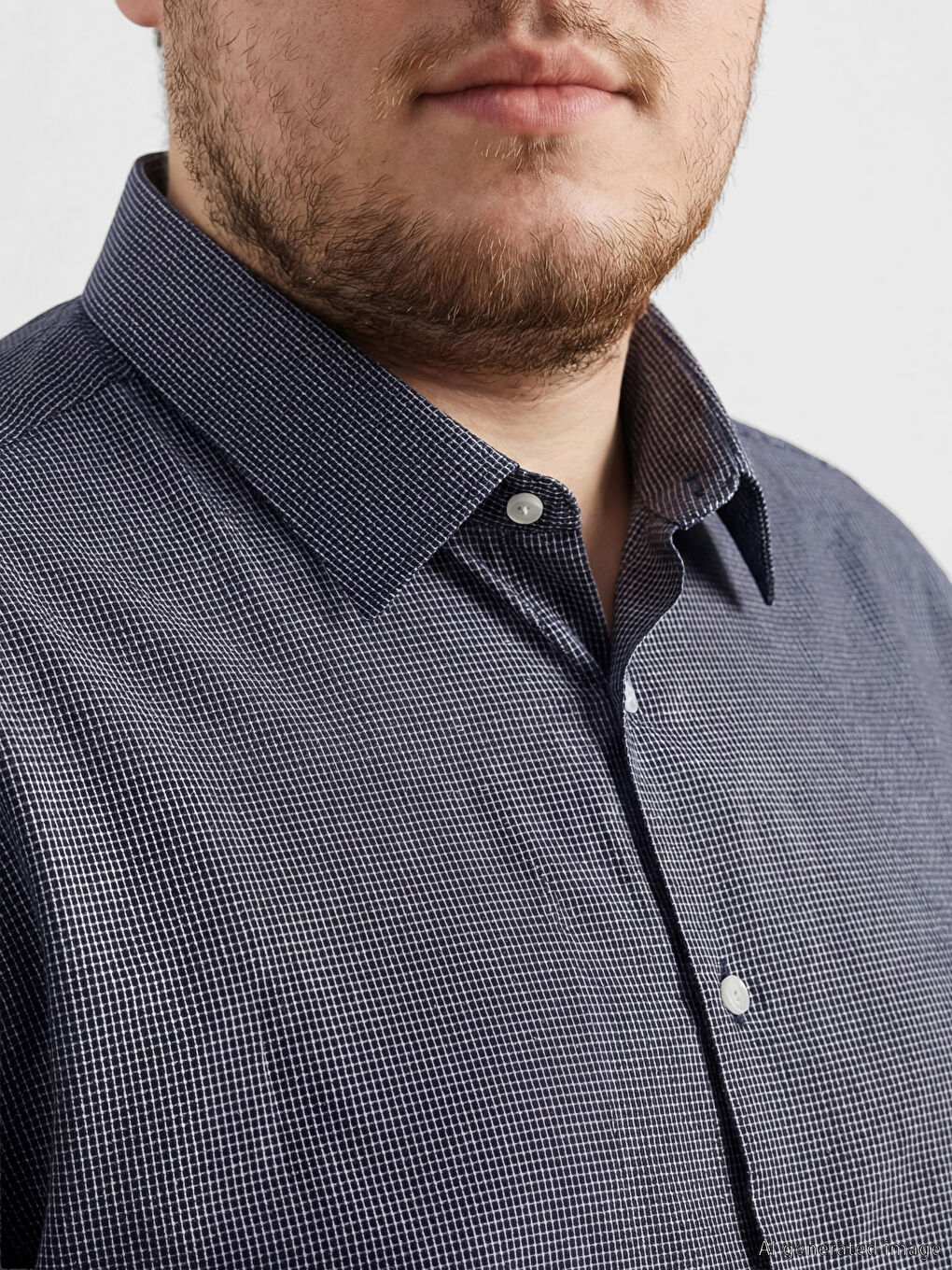 Рубашка из габардина стандартного кроя в клетку-2