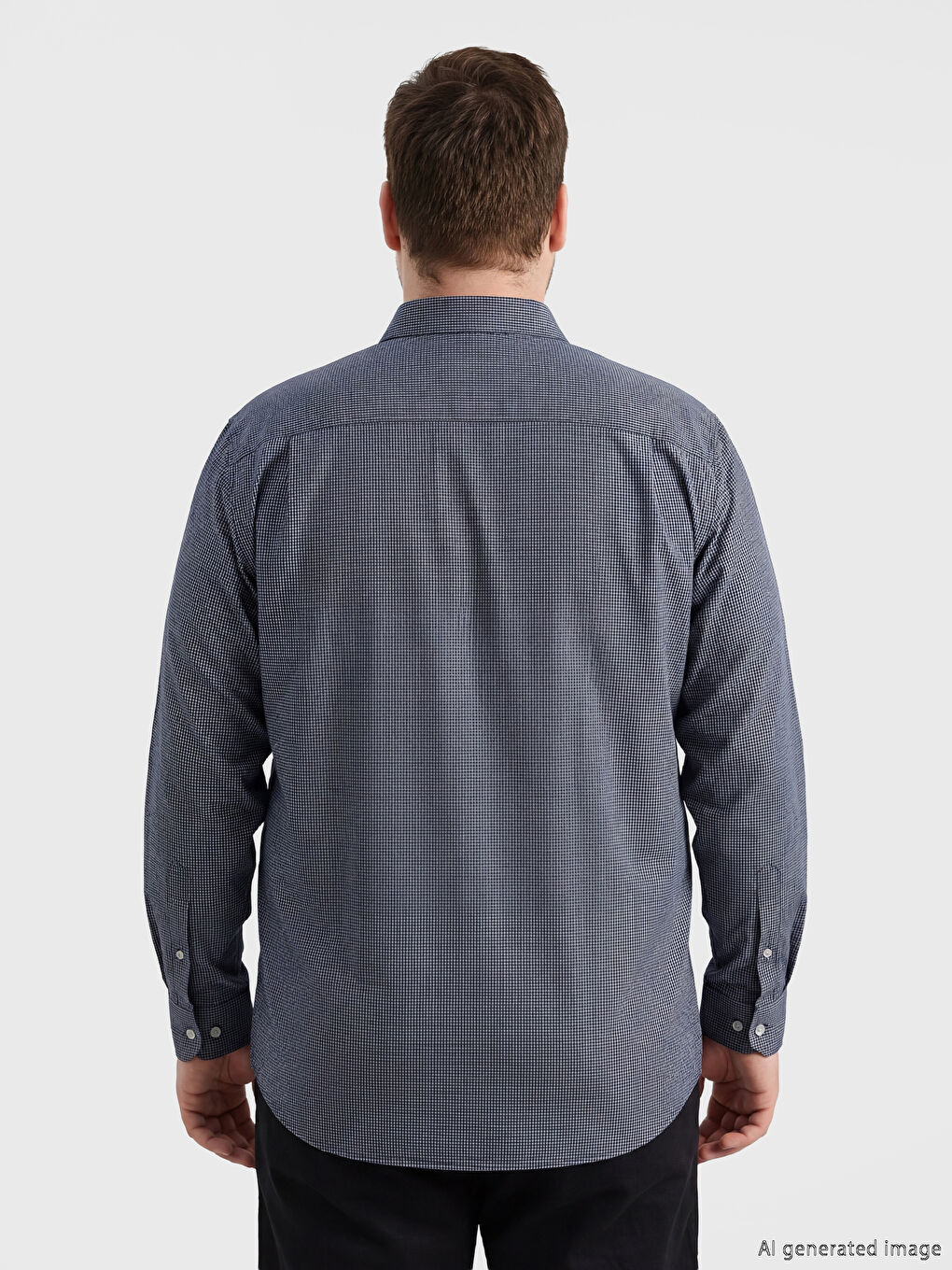 Рубашка из габардина стандартного кроя в клетку-3