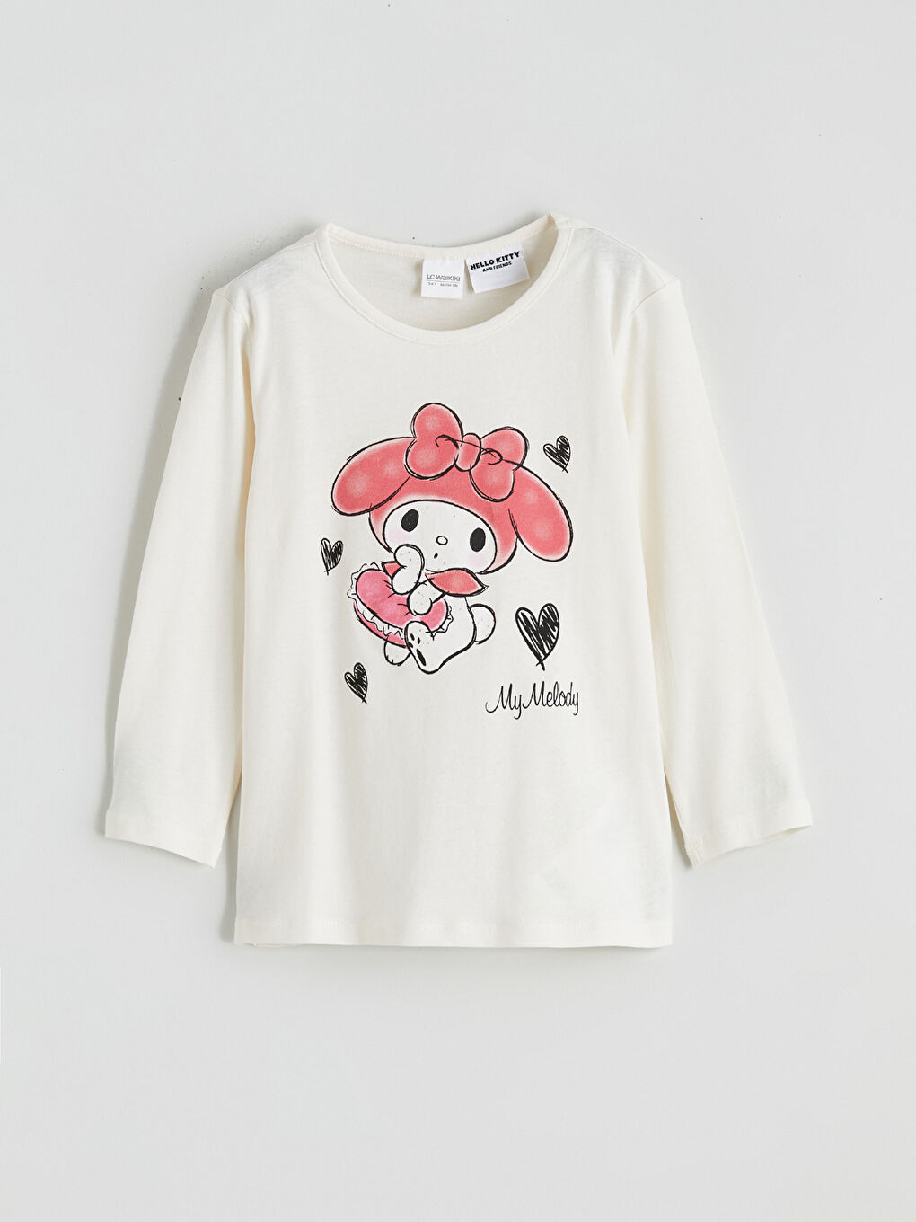 Ekru My Melody Baskılı Kız Çocuk Pijama Takımı-1