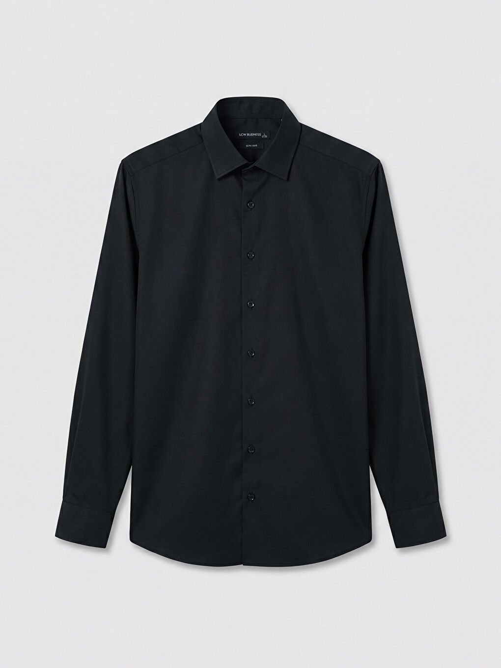 Siyah Slim Fit Armürlü Erkek Gömlek