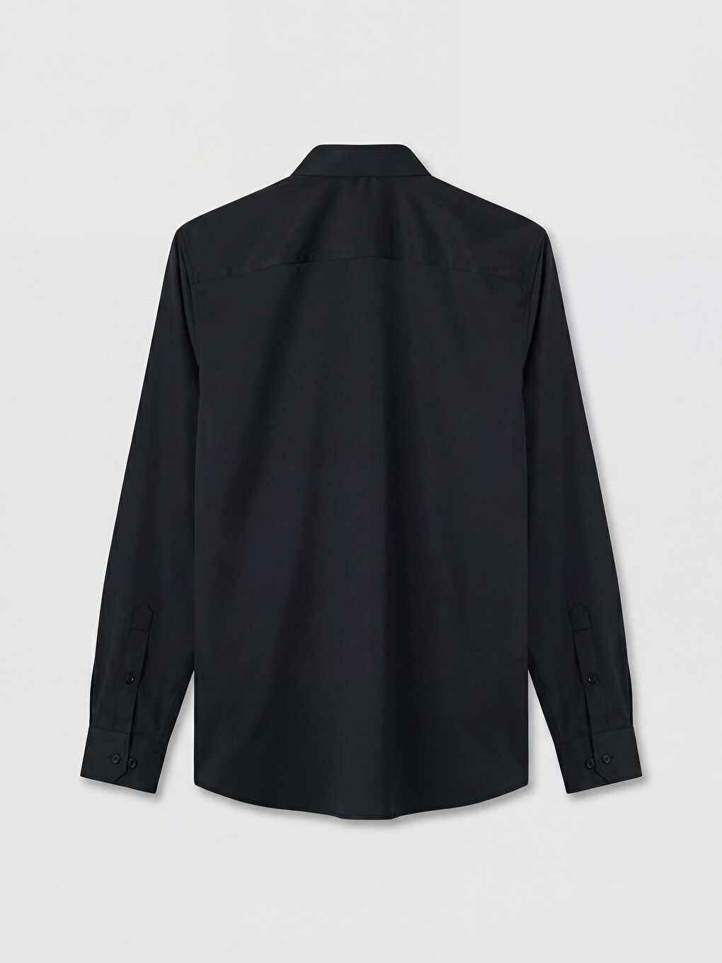 Siyah Slim Fit Armürlü Erkek Gömlek-1