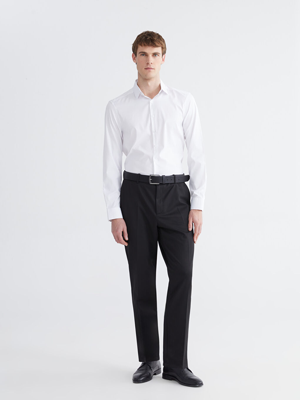 Beyaz Slim Fit Uzun Kollu Erkek Gömlek-2