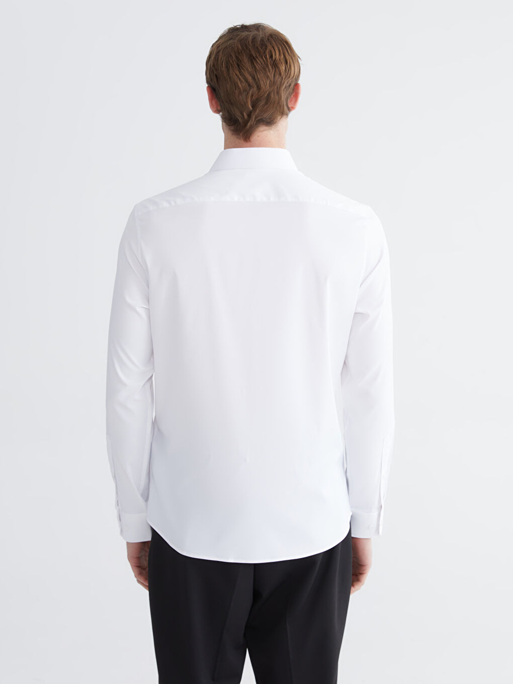 Beyaz Slim Fit Uzun Kollu Erkek Gömlek-6