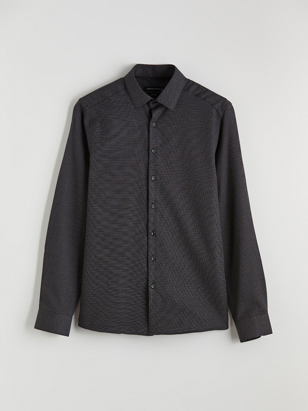 Gri Slim Fit Desenli Armürlü Erkek Gömlek