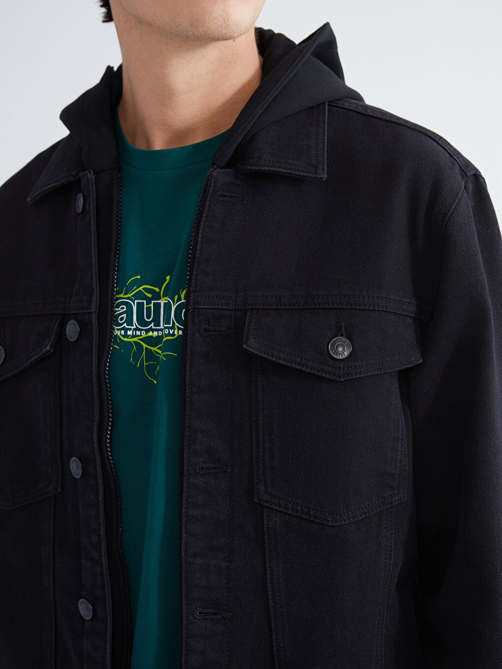 Мужчины Черный Джинсовка-2