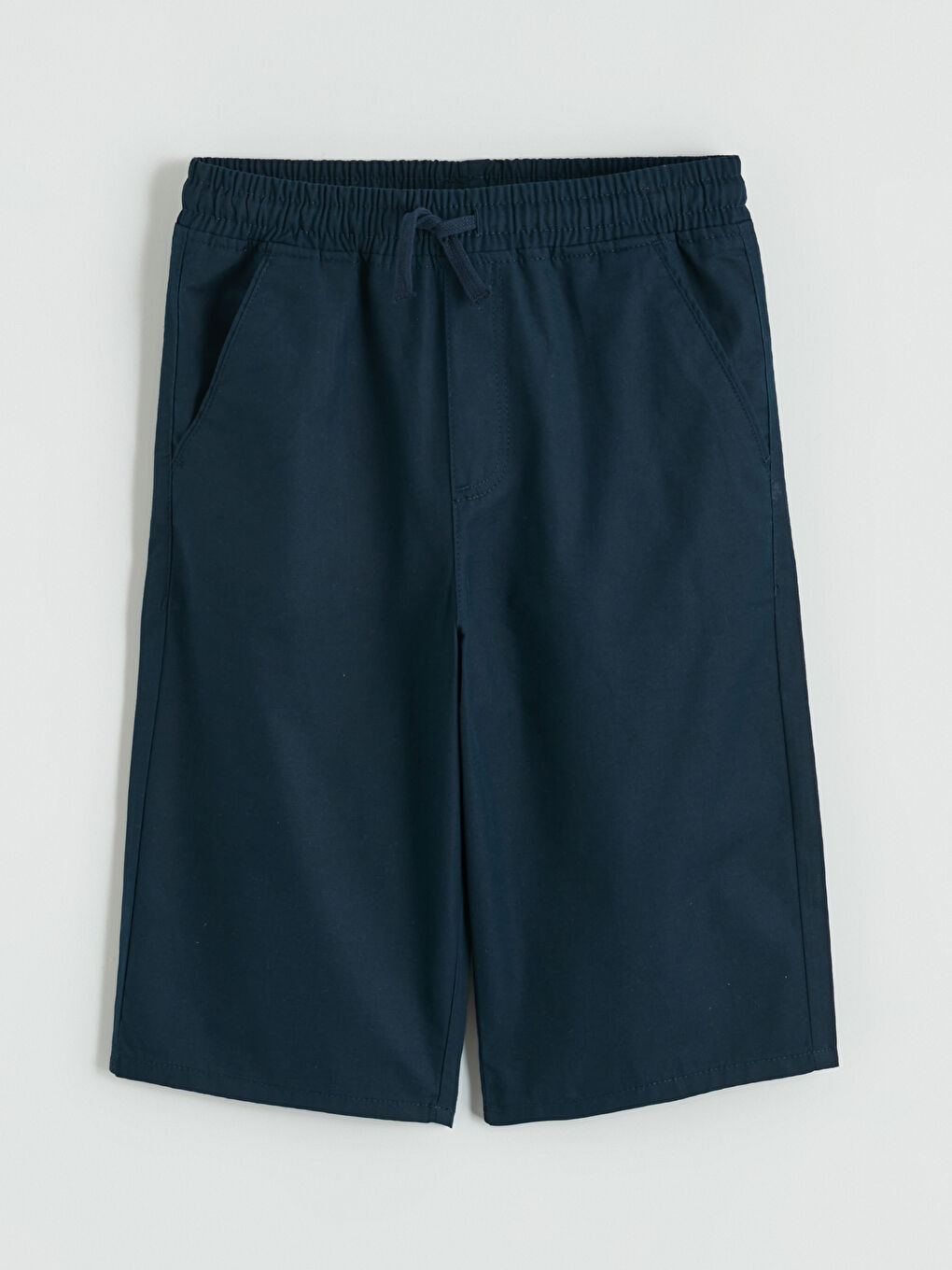 Lacivert Beli Lastikli Erkek Çocuk Gabardin Şort